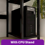 L Shaped Computer Desk with Hutch and Storage Shelves, Corner Gaming Table with LED Lights