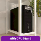 L Shaped Computer Desk with Hutch and Storage Shelves, Corner Gaming Table with LED Lights