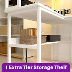 L Shaped Computer Desk with Hutch and Storage Shelves, Corner Gaming Table with LED Lights