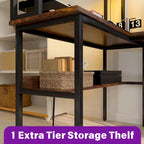 L Shaped Computer Desk with Hutch and Storage Shelves, Corner Gaming Table with LED Lights