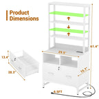 File Cabinet with Charging Station, Vertical Filing Cabinet with Lock & Large Drawer