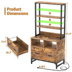 File Cabinet with Charging Station, Vertical Filing Cabinet with Lock & Large Drawer