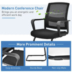 Gymax Set of 8 Conference Chairs Mesh Reception Office Guest Chairs w/