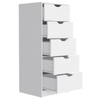 Modern 5 Drawer Chest Vertical Dresser for Bedroom Storage 18 Inch
