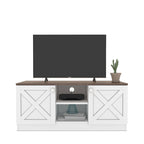 Conte Modern TV Stand with 2 Doors Storage Cabinets, Wood Finish, Living Room Entertainment Center