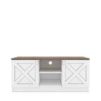 Conte Modern TV Stand with 2 Doors Storage Cabinets, Wood Finish, Living Room Entertainment Center