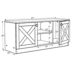 Conte Modern TV Stand with 2 Doors Storage Cabinets, Wood Finish, Living Room Entertainment Center