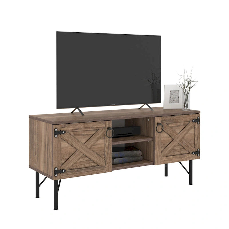 Lila Modern TV Stand with 2 Doors Storage Cabinets, Living Room Entertainment Center
