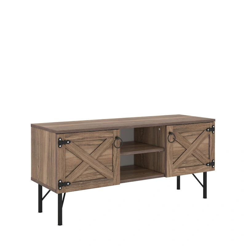 Lila Modern TV Stand with 2 Doors Storage Cabinets, Living Room Entertainment Center