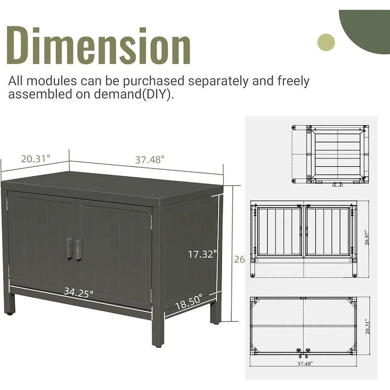 Outdoor Kitchen Island With Storage(no include stool)