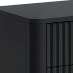 Moasis 6 Drawer Dresser Wood Storage Dresser Organizer with Waveform Fluted Panel