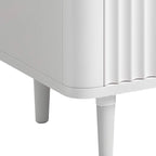 Moasis 6 Drawer Dresser Wood Storage Dresser Organizer with Waveform Fluted Panel