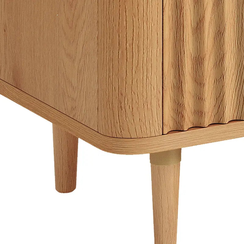 Moasis 6 Drawer Dresser Wood Storage Dresser Organizer with Waveform Fluted Panel