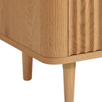 Moasis 6 Drawer Dresser Wood Storage Dresser Organizer with Waveform Fluted Panel