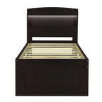 Twin XL Platform Bed with LED Headboard & Drawers