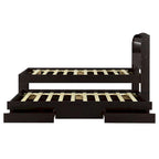 Twin XL Platform Bed with LED Headboard & Drawers