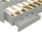 Twin XL Platform Bed with LED Headboard & Drawers