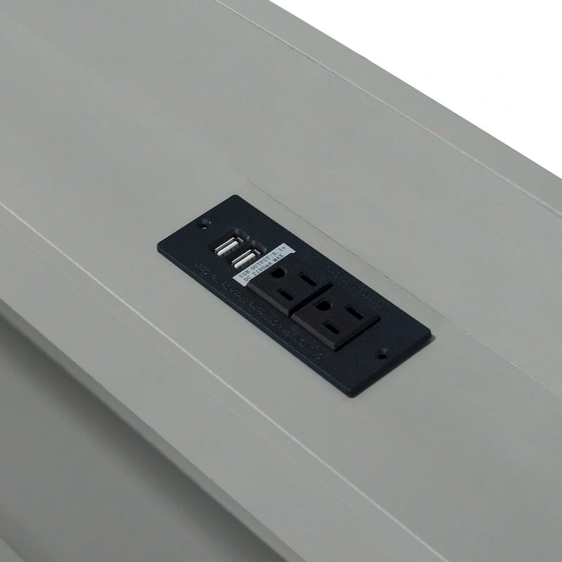 Twin XL Platform Bed with LED Headboard & Drawers