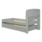 Twin XL Platform Bed with LED Headboard & Drawers