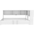 Full Metal Daybed with Trundle, Storage Cabinets, and USB Ports