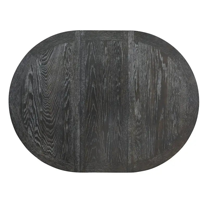 Black 5-Piece Wooden Dining Table Set with Extendable Round Table & 4 Chairs