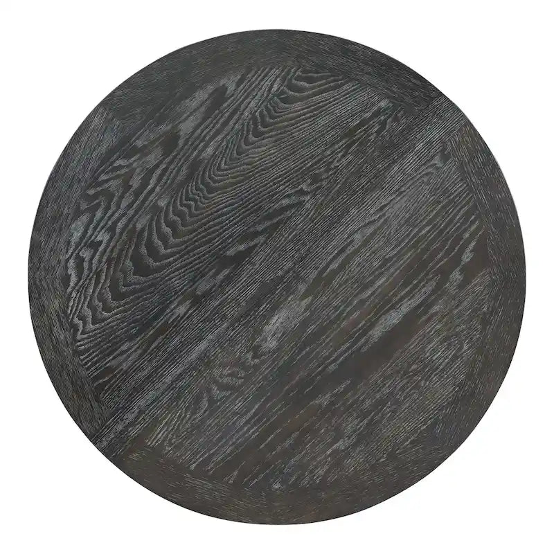 Black 5-Piece Wooden Dining Table Set with Extendable Round Table & 4 Chairs