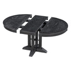 Black 5-Piece Wooden Dining Table Set with Extendable Round Table & 4 Chairs
