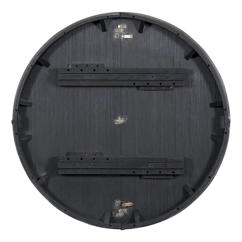 Black 5-Piece Wooden Dining Table Set with Extendable Round Table & 4 Chairs