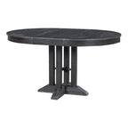 Black 5-Piece Wooden Dining Table Set with Extendable Round Table & 4 Chairs