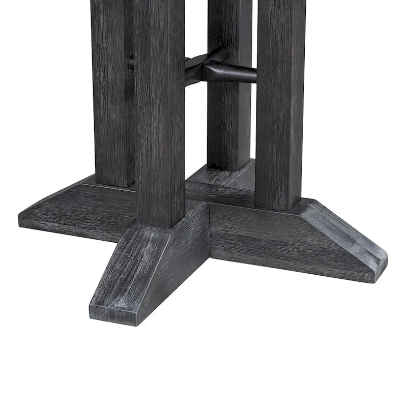 Black 5-Piece Wooden Dining Table Set with Extendable Round Table & 4 Chairs