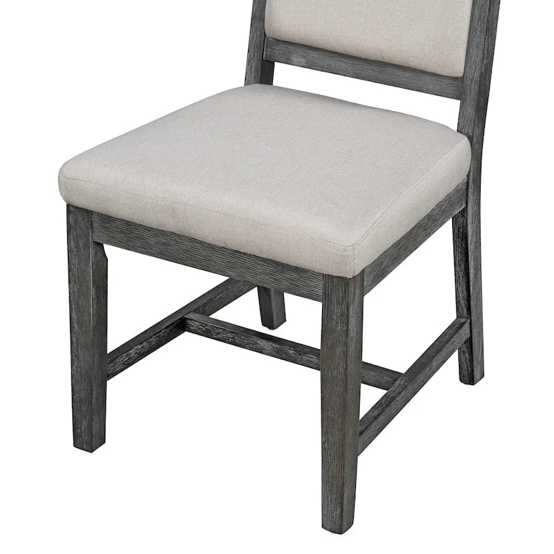 Black 5-Piece Wooden Dining Table Set with Extendable Round Table & 4 Chairs