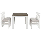 7-Piece Wooden Dining Table Set with 6 Chairs & Extendable Table
