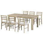 7-Piece Wooden Dining Table Set with 6 Chairs & Extendable Table