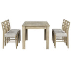 7-Piece Wooden Dining Table Set with 6 Chairs & Extendable Table