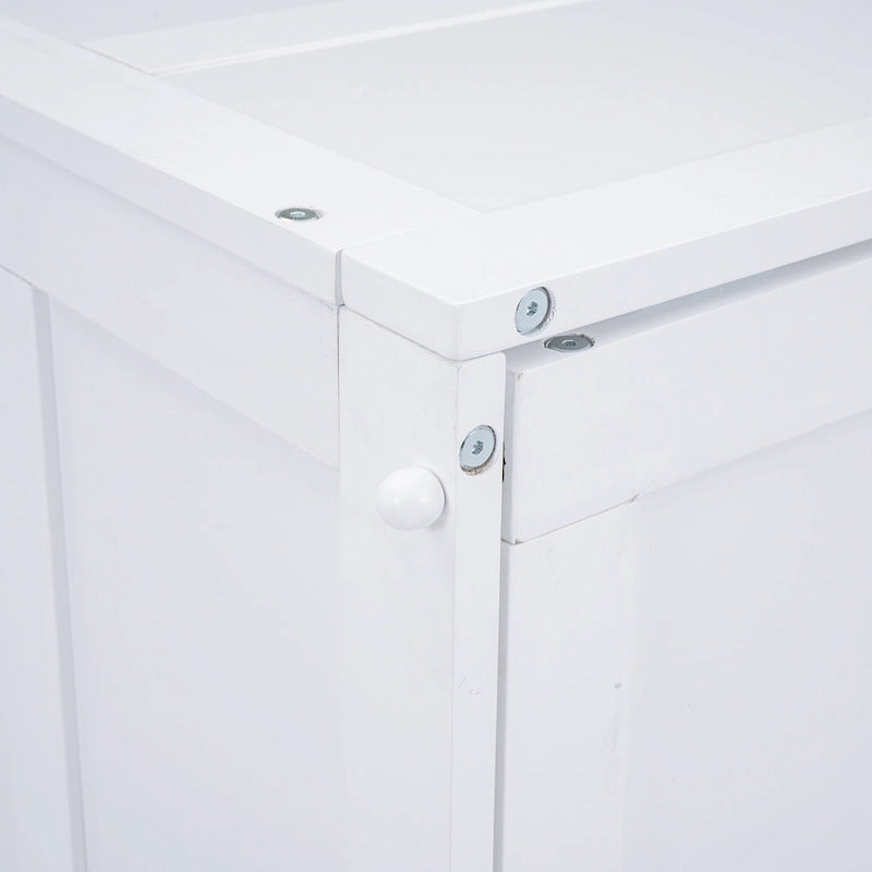 Queen Wooden Murphy Bed with Rotating Desk, Foldable Cabinet