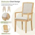 7-Piece Wooden Dining Table Set with Extendable Table, 6 Armless & 2 Armchairs