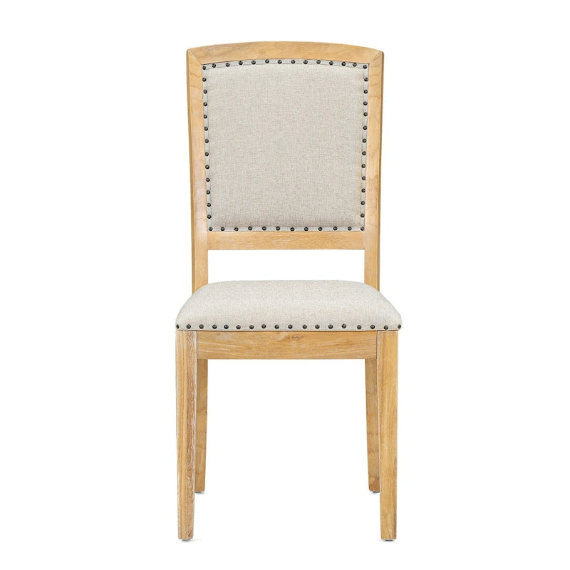 7-Piece Wooden Dining Table Set with Extendable Table, 6 Armless & 2 Armchairs