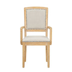 7-Piece Wooden Dining Table Set with Extendable Table, 6 Armless & 2 Armchairs