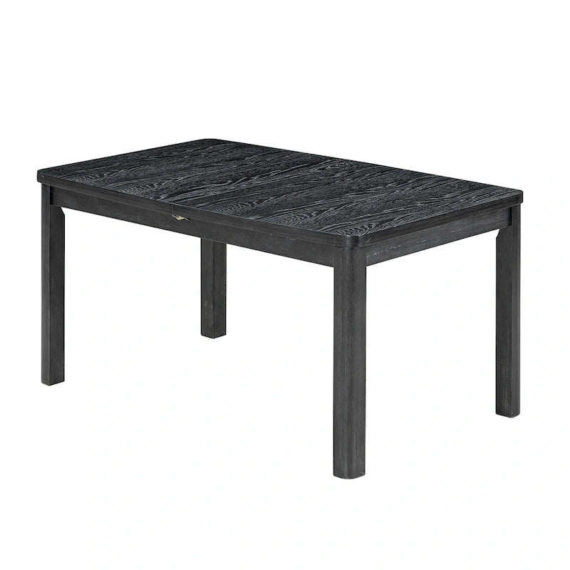 7-Piece Wooden Dining Table Set with Extendable Table, 6 Armless & 2 Armchairs