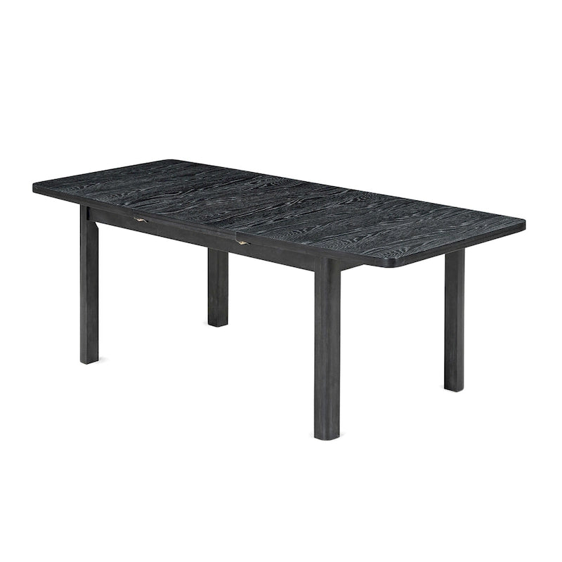 7-Piece Wooden Dining Table Set with Extendable Table, 6 Armless & 2 Armchairs