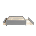 Full Solid Wood Platform Bed with Twin Trundle