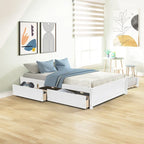 Full Solid Wood Platform Bed with Twin Trundle