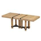 Rustic Style 7-Piece Extendable Dining Table Set with Removable Leaf, 2 Arm Chairs and 4 Armless Chairs