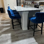 Button Tufted Velvet Wing Back Barstools Set of 6