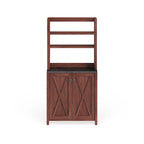 Yeer Rustic Walnut Wood Multi-storage Hutch by Furniture of America