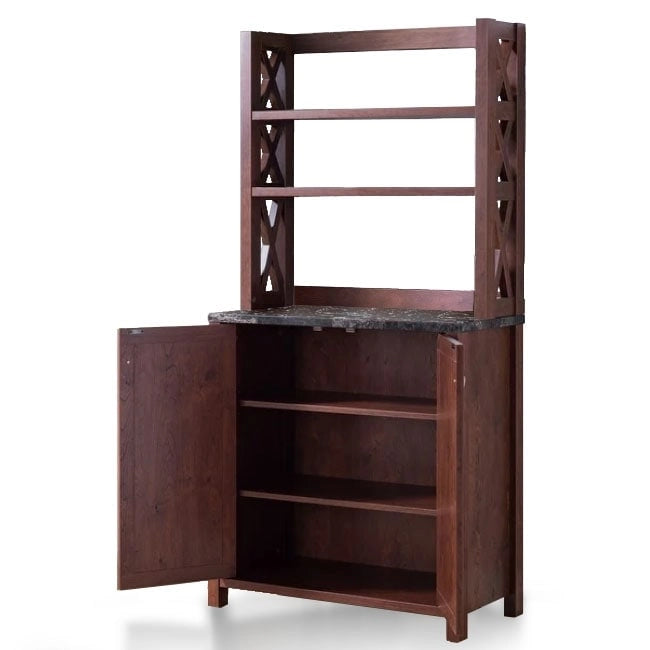 Yeer Rustic Walnut Wood Multi-storage Hutch by Furniture of America