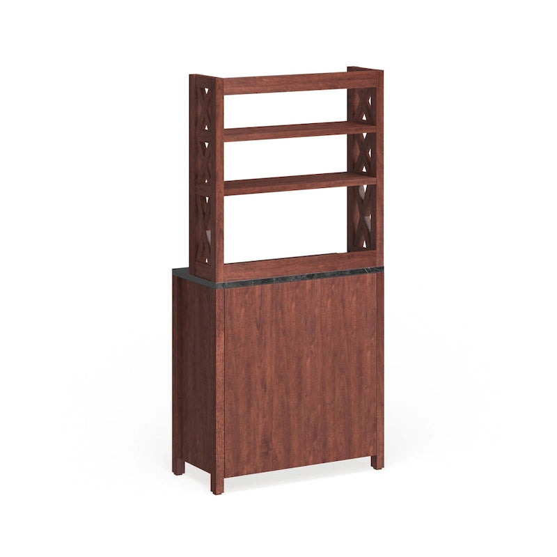 Yeer Rustic Walnut Wood Multi-storage Hutch by Furniture of America