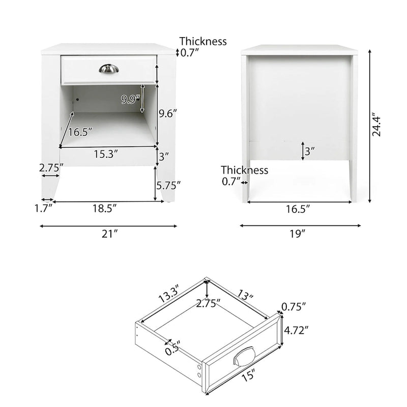 Foisy Faux Wood Nightstand with Drawer by Christopher Knight Home