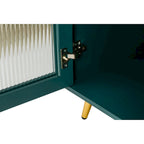 Wood TV Stand with Storage Cabinet & Adjustable Shelves