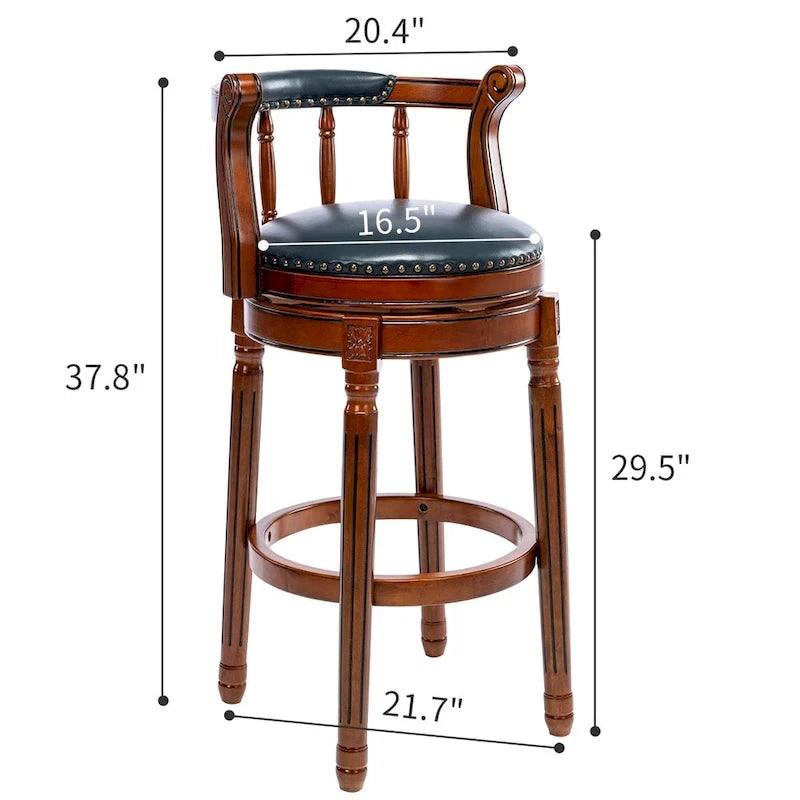 Leather Wooden Bar Stools